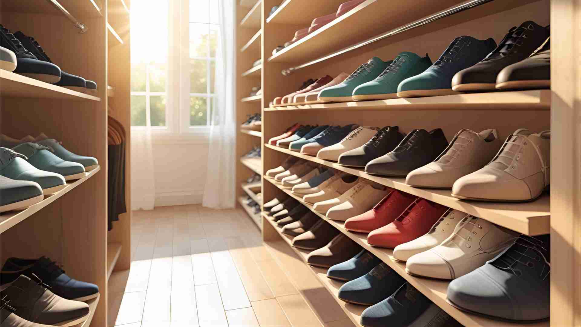 Clever DIY Tension Rod Shoe Shelving for Your Closet