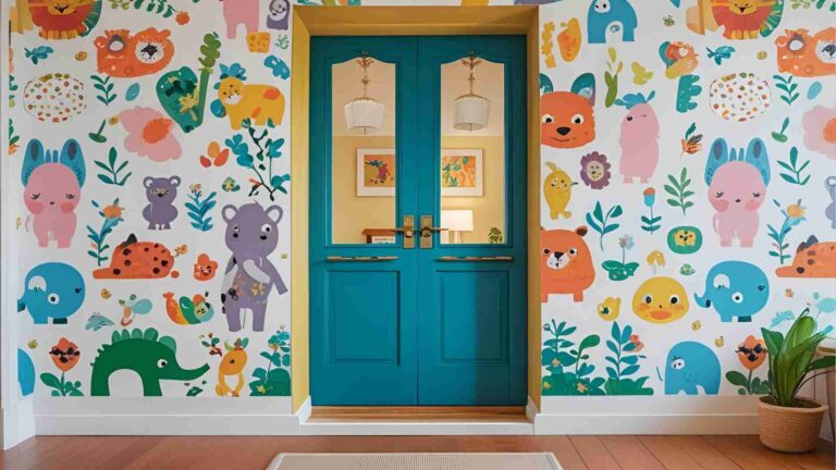 Wallpaper Decal Budget DIY Child Doorway Upgrade Design Idea