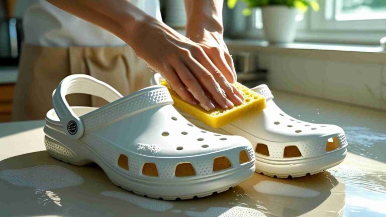 How to remove tough stain off white crocs?