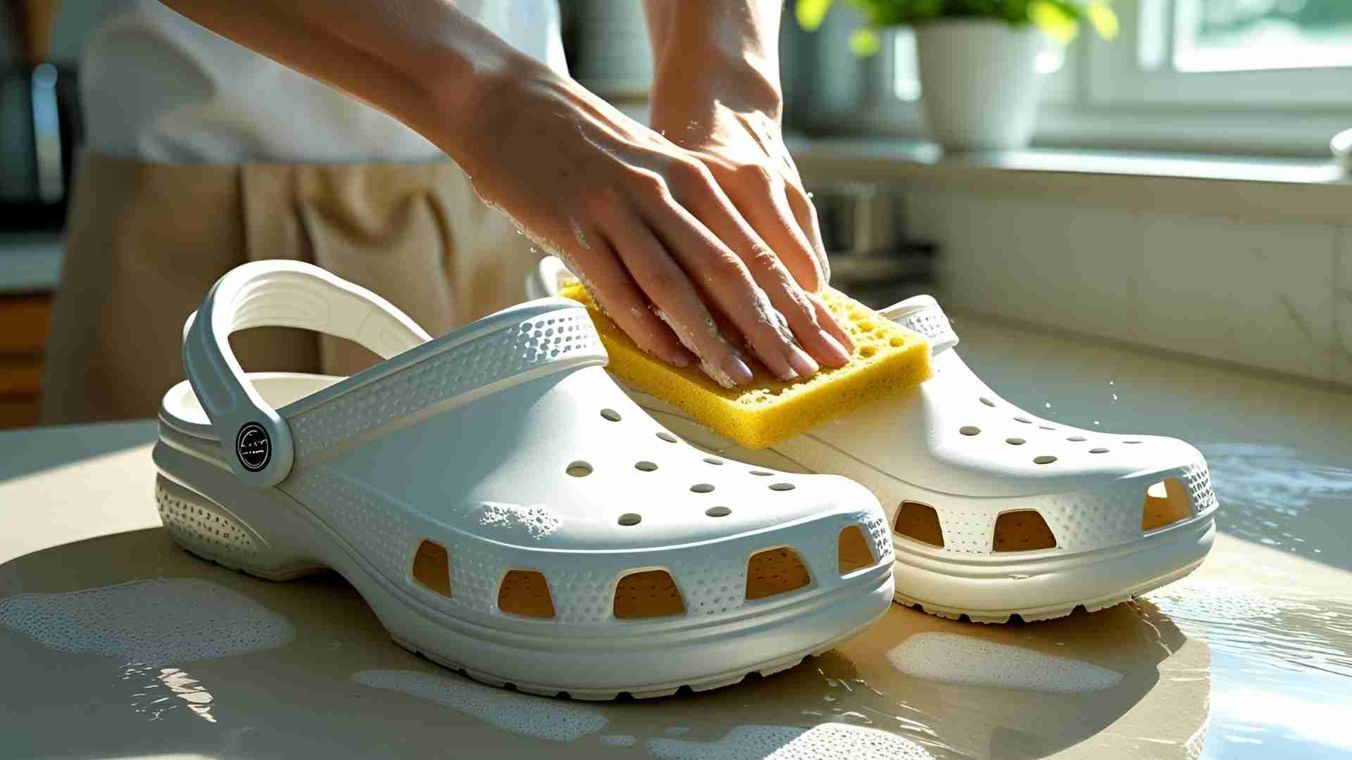 How to remove tough stain off white crocs?