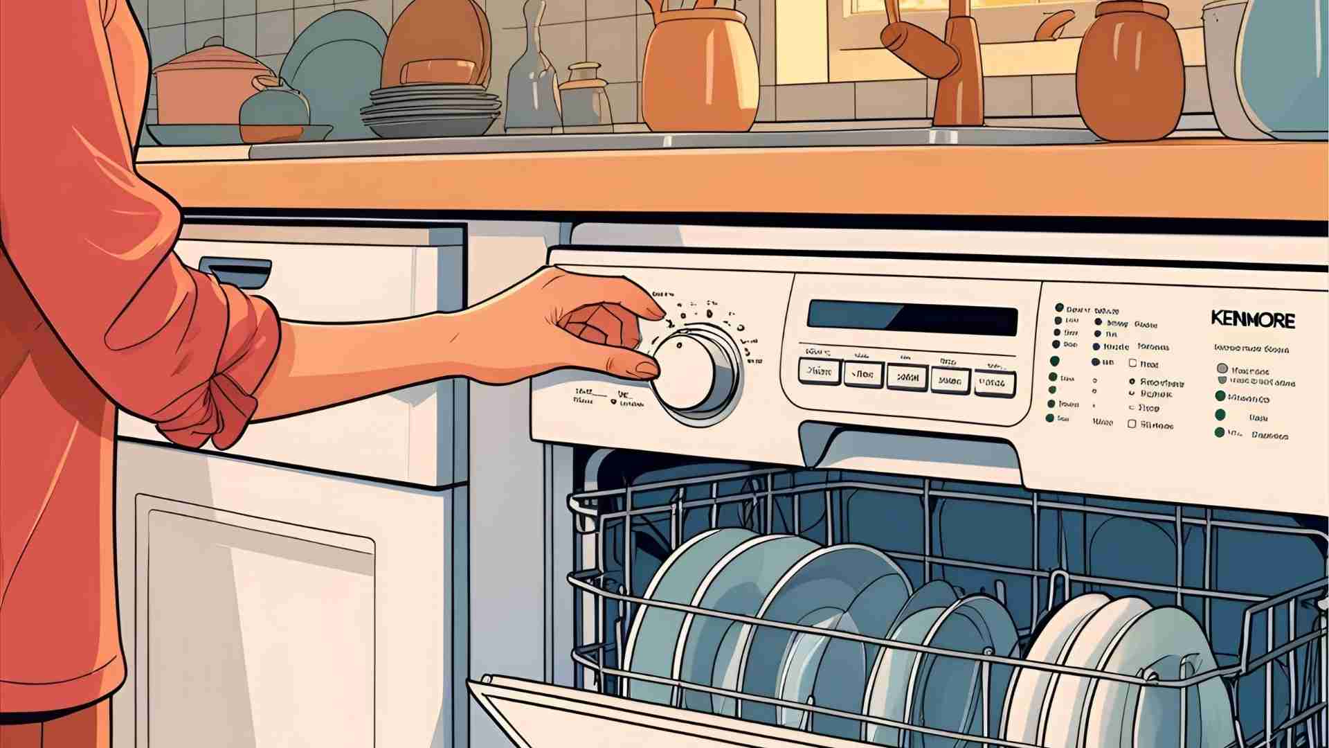 How do I turn off the lock on my Kenmore dishwasher? 